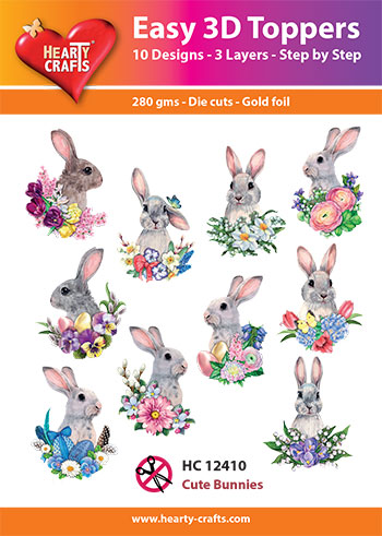 HC12410 Easy 3D-Toppers Cute Bunnies