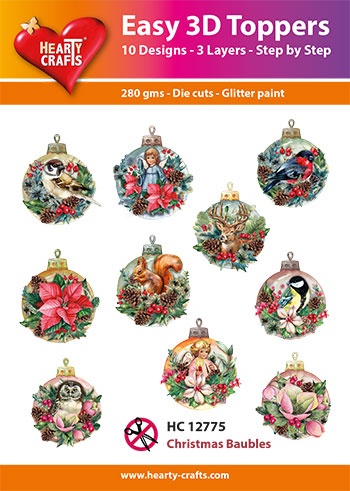 HC12775 Easy 3D-Toppers Christmas Baubles