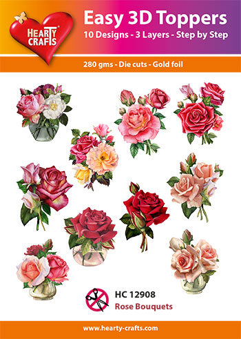 HC12908 Easy 3D-Toppers Rose Bouquets