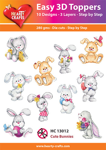 HC13012 Easy 3D-Toppers Cute Bunnies