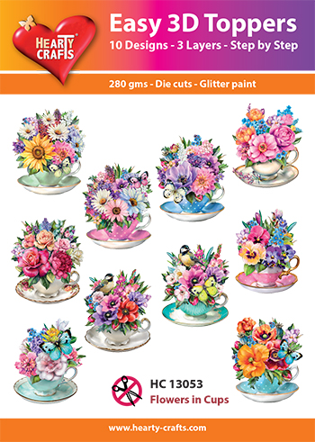 HC13053 Easy 3D-Toppers Flowers in Cups