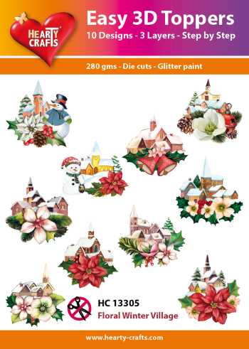 HC13305 Easy 3D-Toppers Floral Winter Village