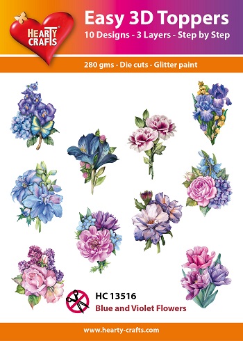 HC13516 Easy 3D Toppers - Blue and Violet Flowers