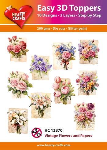 HC13870 Easy 3D Toppers - Vintage Flowers and Papers