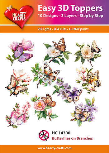 HC14300 Easy 3D-Toppers Butterflies on Branches