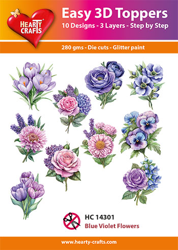 HC14301 Easy 3D-Toppers Blue Violet Flowers
