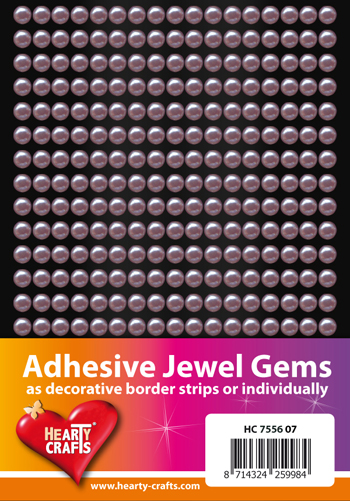 HC755607 Adhesive Jewel Pearl Gems - 5mm-Fuchsia