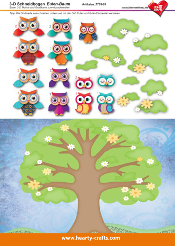 HC775301 Decoupage Owls & Tree