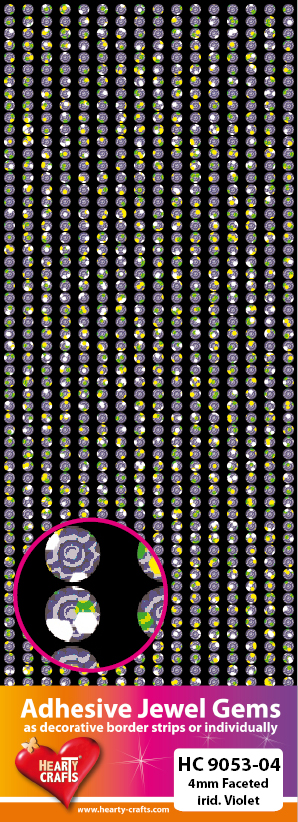 HC9053-04 Adhesive Gems, 4mm, faceted, iridescent, Violet