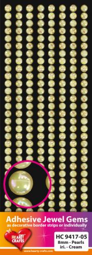HC9417-05 Adhesive Gems Pearl, Iridescent, Cream - 8mm