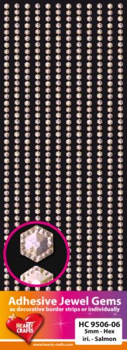 HC9506-06 Adhesive Gems, 5mm, Hexagon, iridescent Salmon