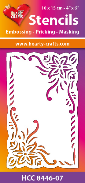 HCC8446-07 Hearty Crafts Stencil flower corner