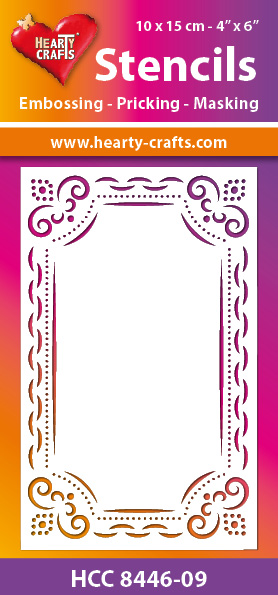 HCC8446-09 Hearty Crafts Stencil happy frame