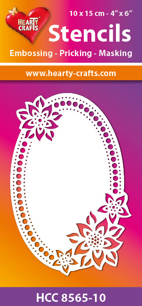 HCC8565-10 Hearty Crafts Stencil flower oval
