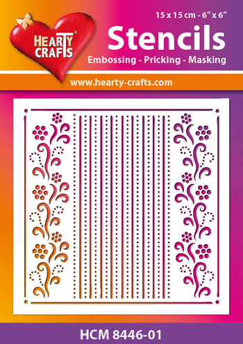 HCM8446-01 Hearty Crafts Stencil flower border