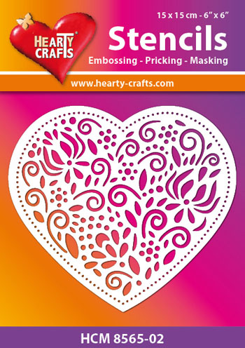 HCM8565-02 Hearty Crafts Stencil decoration heart