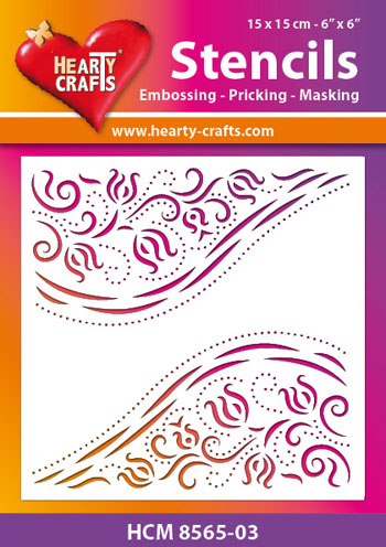 HCM8565-03 Hearty Crafts Stencil diagonal ornaments