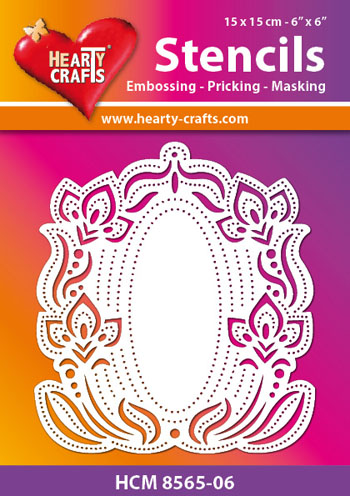 HCM8565-06 Hearty Crafts Stencil flowerframe