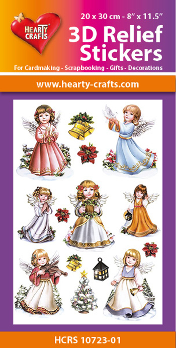 HCRS10723-01 3D Relief Stickers A4 -Angels