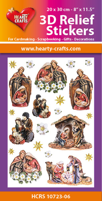 HCRS10723-06 3D Relief Stickers A4 -Christmas Family