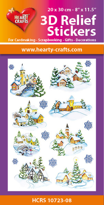 HCRS10723-08 3D Relief Stickers A4 -Winter Village