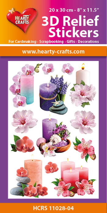 HCRS11028-04 3D Relief Stickers A4 - Candles
