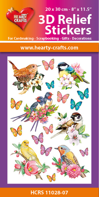 HCRS11028-07 3D Relief Stickers A4 - Birds