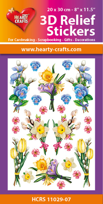 HCRS11029-07 3D Relief Stickers A4 - Flowers