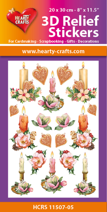 HCRS11507-05 3D Relief Stickers A4 - Candles
