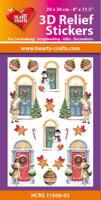 HCRS11508-03 3D Relief Stickers A4 - Christmas Doors
