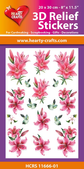 HCRS11666-01 3D Relief Stickers A4 -Lilies