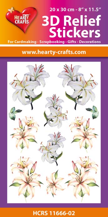 HCRS11666-02 3D Relief Stickers A4 -Lilies