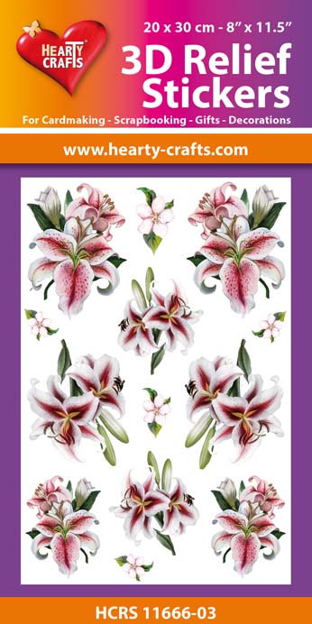 HCRS11666-03 3D Relief Stickers A4 -Lilies