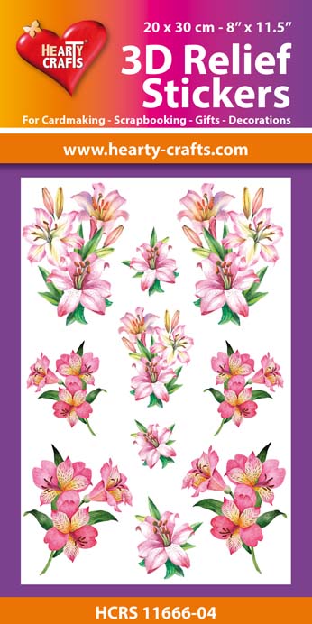 HCRS11666-04 3D Relief Stickers A4 -Lilies