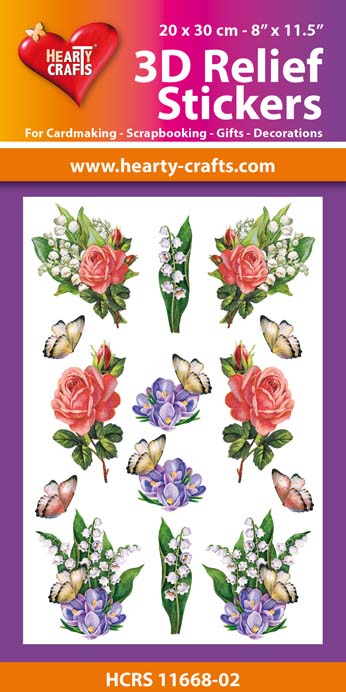 HCRS11668-02 3D Relief Stickers A4 -Lilies of the Valley