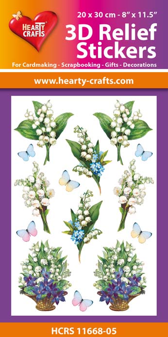 HCRS11668-05 3D Relief Stickers A4 -Lilies of the Valley