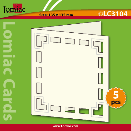 LC3104 5 die-cut cards square with cubes