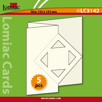LC3142 5 die-cut cards square zigzag with square