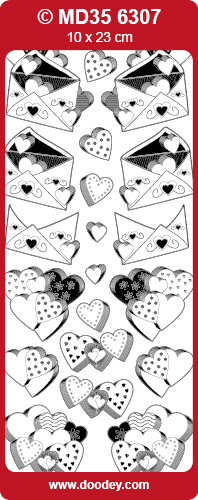 MD356307 3D love hearts envelope