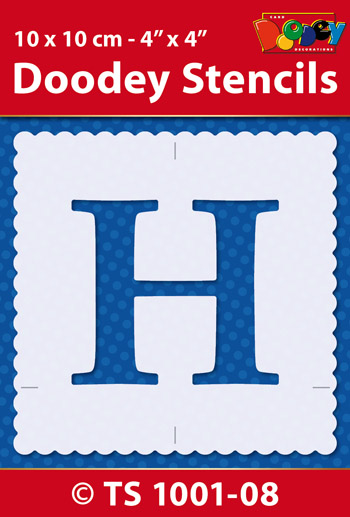TS1001-08 Stencil , 10x10 cm Capital H
