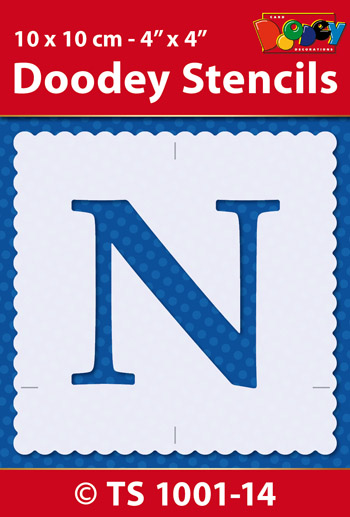 TS1001-14 Stencil , 10x10 cm Capital N