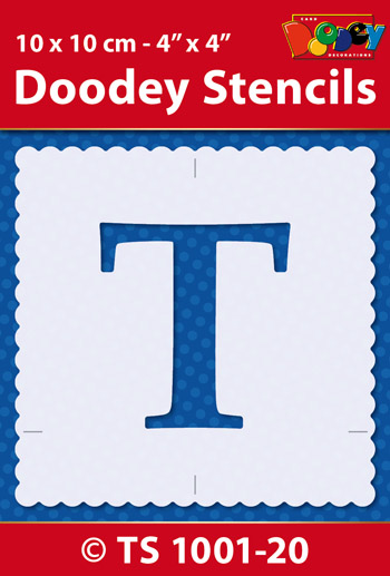 TS1001-20 Stencil , 10x10 cm Capital T