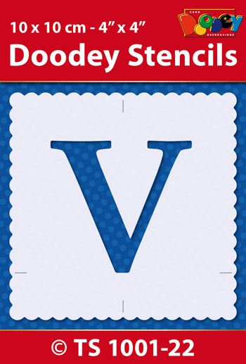 TS1001-22 Stencil , 10x10 cm Capital V