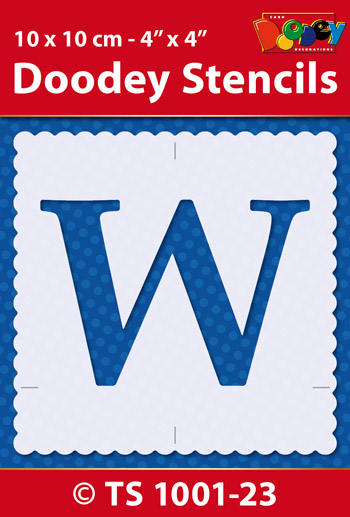 TS1001-23 Stencil , 10x10 cm Capital W