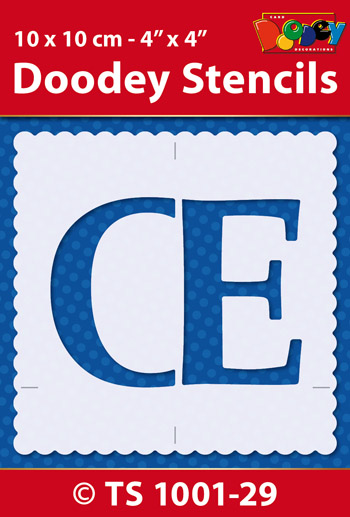 TS1001-29 Stencil , 10x10 cm Capital oe