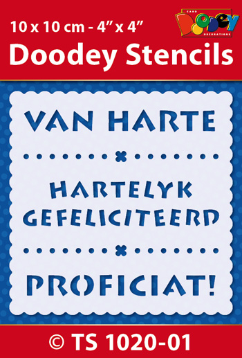 TS1020-01 Doodey Stencil , 10x10 cm