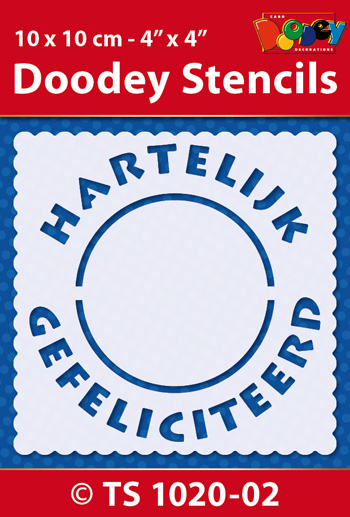 TS1020-02 Doodey Stencil , 10x10 cm