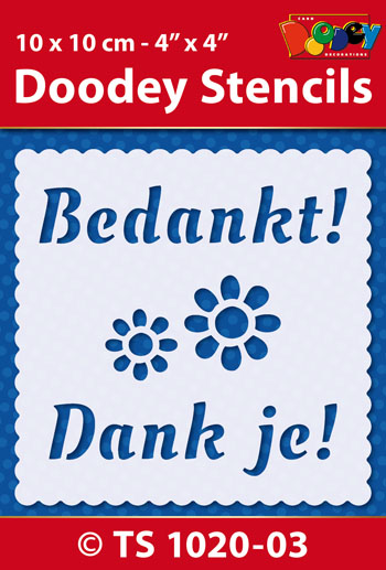 TS1020-03 Doodey Stencil , 10x10 cm