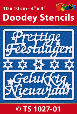 TS1027-01 Doodey Stencil , 10x10 cm