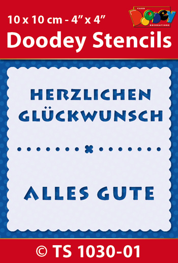 TS1030-01 Doodey Stencil , 10x10 cm